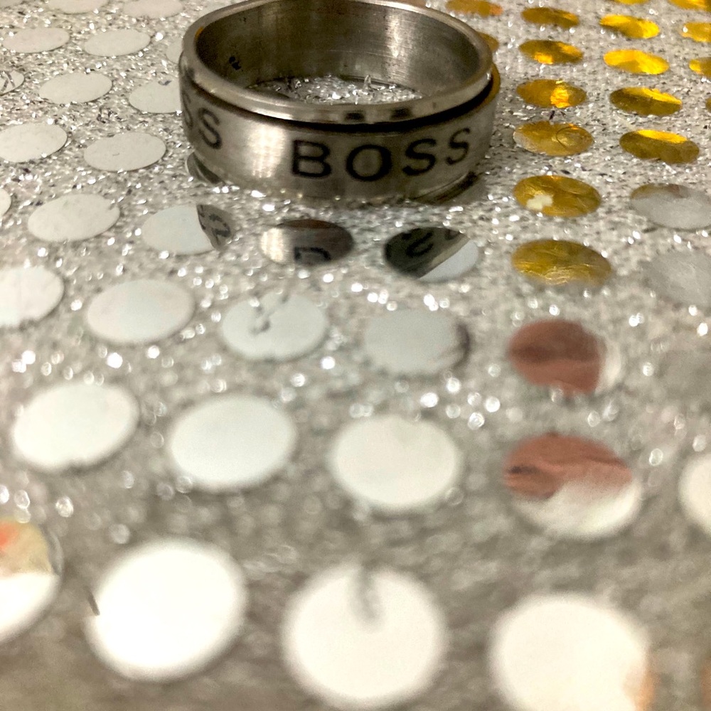 Men’s stainless STEEL BOSS RING SIZE 12 - Picture 3 of 4